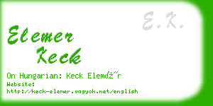elemer keck business card